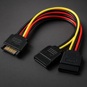 SATA 15 Pin Y Splitter Power Cable Line Cord Male to Female For Hard Drive
