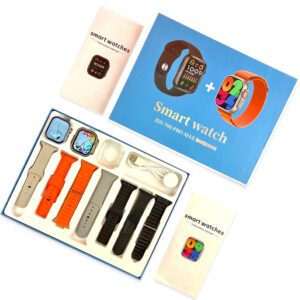 JSS-700 Pro Max Dual Smartwatch Black and Gold with Bluetooth Calling and Heart Rate Monitor