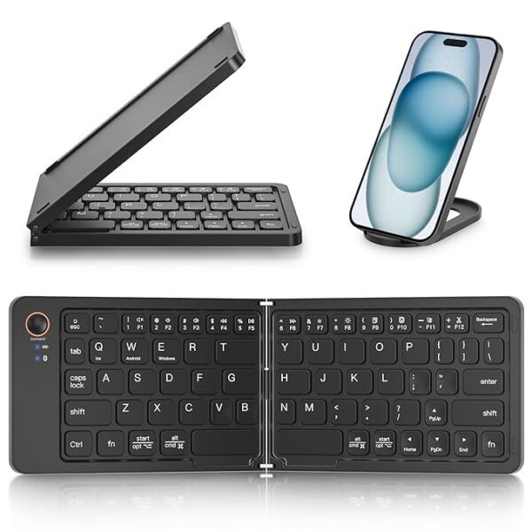 B023 11-Inch Foldable & Rechargeable Bluetooth Keyboard