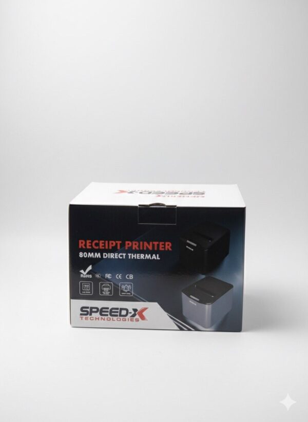 SPEED-X SP-200U 80MM Thermal Receipt Printer USB – Black - Image 2